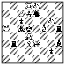 1.Le5! ~/Rxf5/Txf5 2.Le6+/Dd4+/Df3+