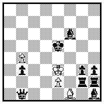 1. Dc1+ Kd3 2. Dc4+ Kd2 3. Kd4 Lxg2 4. Le5 e3#, 1. Kd5 Kf4 2. Lc3 Lxg2+ 3. Kd4 Lf1 4. Ld5 e3#, 1. Kf5 Lxg2 2. Lg5+ Kd4 3. Kf4 Lxh3 4. Lf3 e3#, 1. Dd3+ exd3 2. Tc2 Lxh3 3. Tc5 bxc5 4. Ld5 d4#
