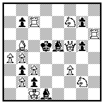1.Le2!  uhk. 2.Rf4+ gxf4 3.c4+ Kd4 4.Dxf4+, 1.- b5  2.Dd3+ Ld4 3.Dc4+ bxc4 4.Re3+, 1.- g4  2.Dd7+ Ld6 3.Dc6+ bxc6 4.Rf4+, 1.- Lxe2  2.Td7+ Kc4 3.Td4+ Lxd4 4.Re3+