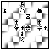 1.Dc1 (2.Dh1#) Kd5 2.Dxc5+ Ke4 3.Db5 ~/Lb6 4.Db7+/De5+